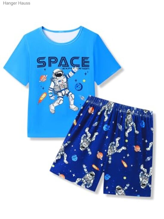 Other - Kids Boys Pajama Set 2 Piece Short Sleeve Soft Stretchy Summer Sleepwear